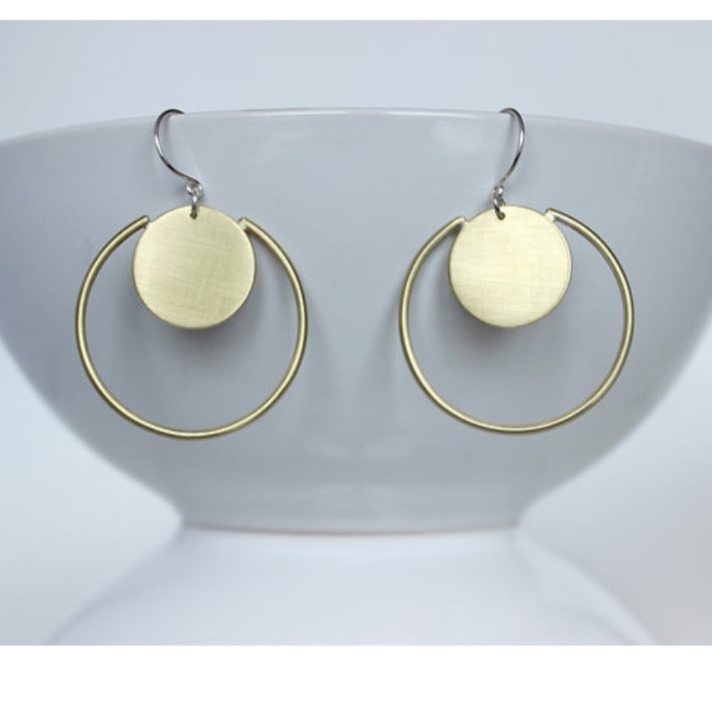Gorgeous Brass Hoop Earrings, new in box